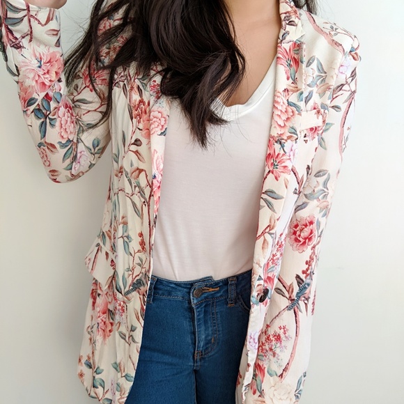 Zara Soft Floral Blazer - Picture 1 of 2